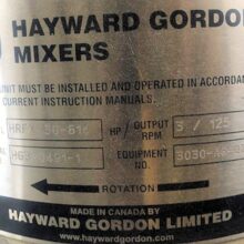 3 HP HAYWARD GORDON HRFX-30-614 AGITATORS