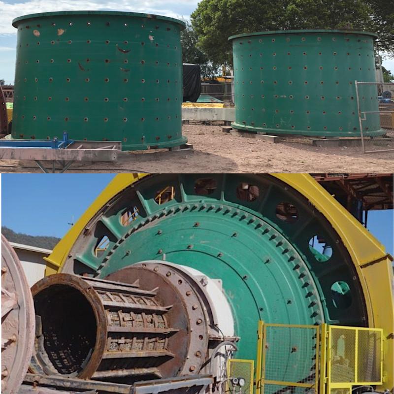15.5' X 21.5' FLSMIDTH RUBBER LINED BALL MILL Nelson Machinery