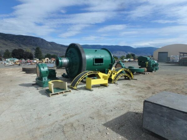 200 HP Ball Mill, 6.5' dia. x 10' long, double scoop feed, grate discharge, spare trunnion liner & unused pinion. Equip yourself with the gold standard.