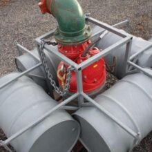 8" GRINDEX SUBMERSIBLE PUMP WITH FLOATING FRAME