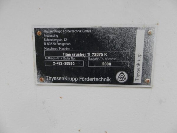 ThyssenKrupp Titan TI 72D75 K Hammer Crusher