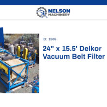 24" x 15.5' Delkor Vacuum Belt Filter
