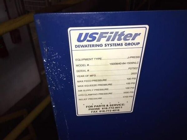 1500 mm US Filter JWI J-Press Filters