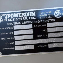 100 Amp Powerohm Grounding Resistors