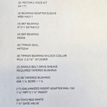 DR 15 PARTS CRATE LISTING