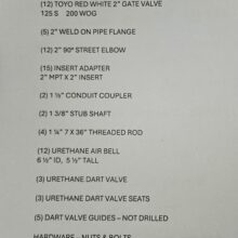 DR 21 PARTS CRATE LISTING