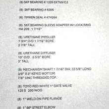 DR 8 PARTS CRATE LISTING