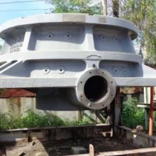 ALLIS CHALMERS (Kobe Steel) 54" x 74" Gyratory PARTS including Bottom Mainframe, Countershaft & Hydroset