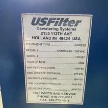 L03154 - US Filter Press 100cu ft Recessed Plate J-Press (5)